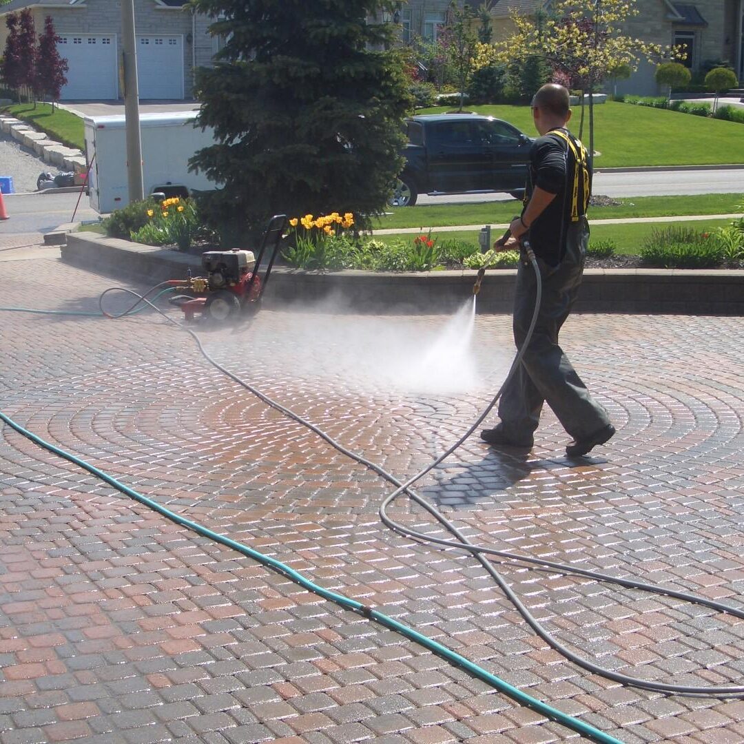 interlock driveway cleaning and weed removal