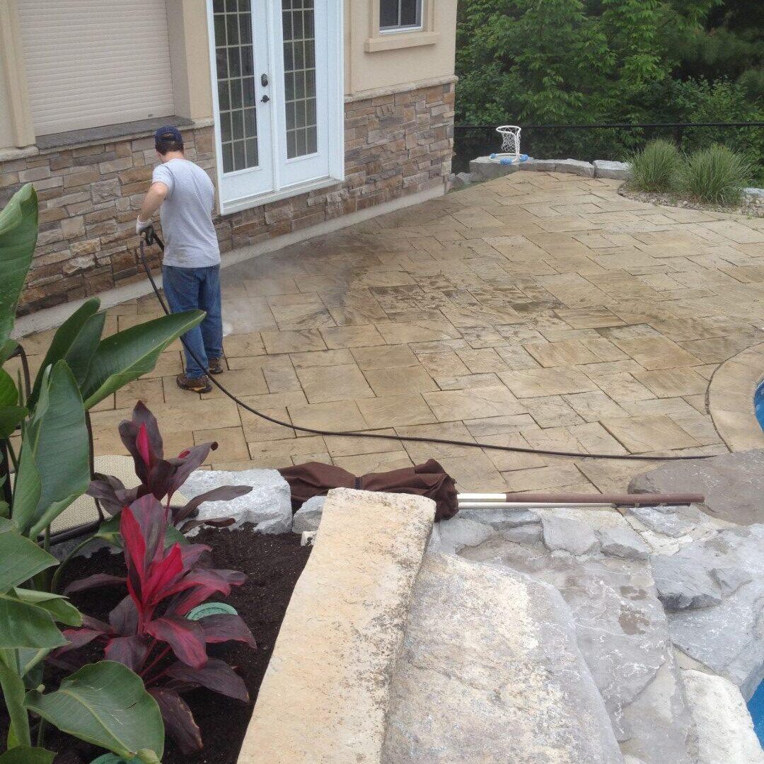 interlock pool deck cleaning and sealing