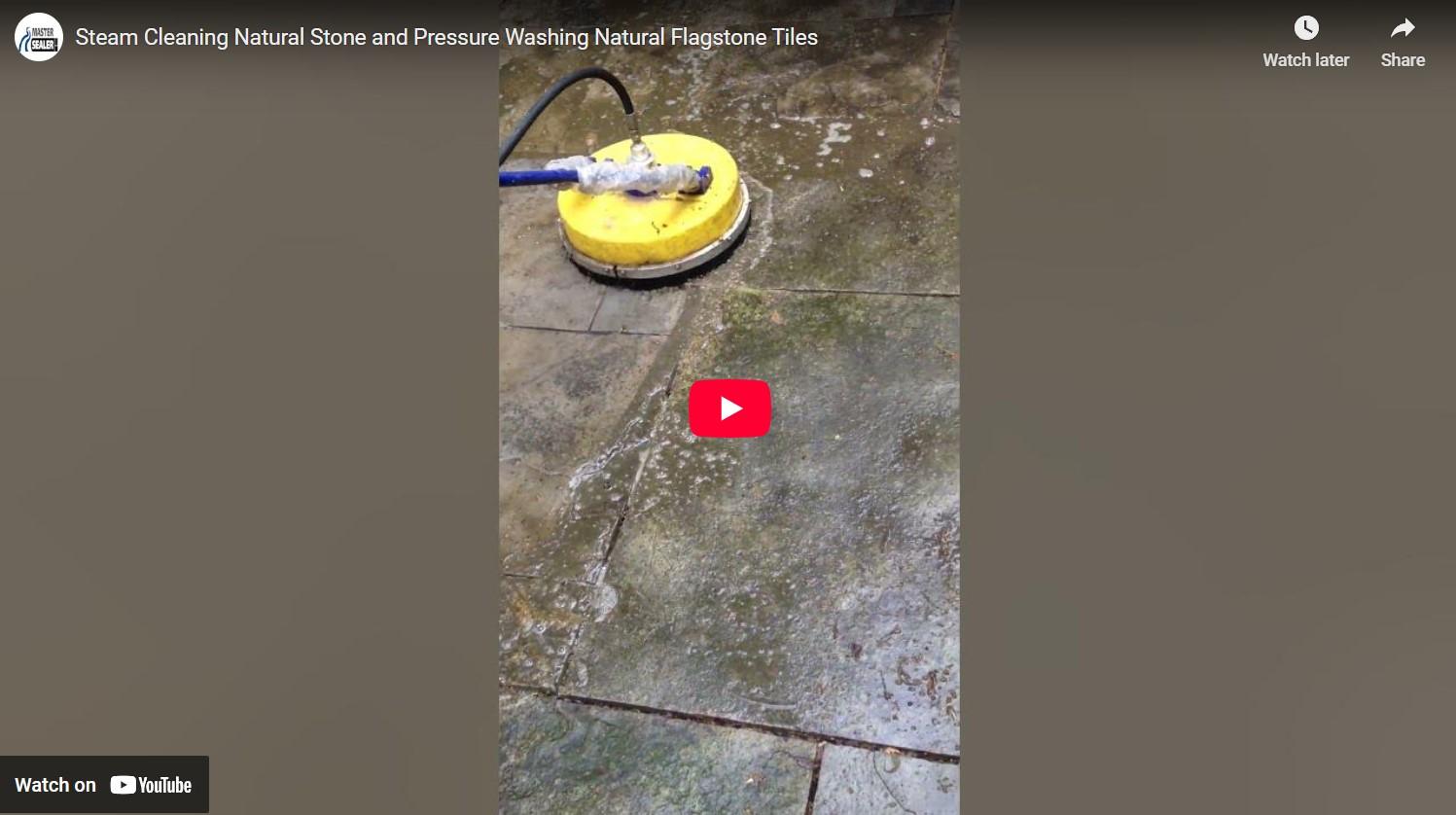steam cleaning natural stone and pressure washing natural flagstone tiles