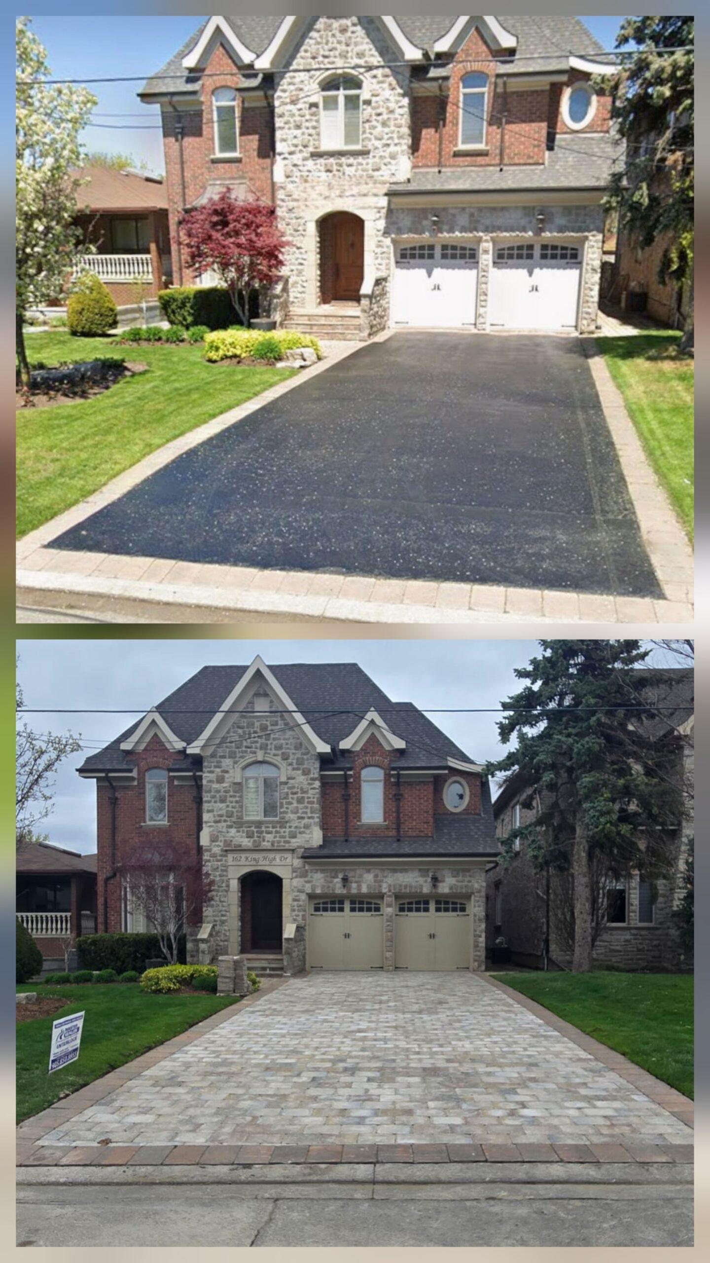 New Interlock Driveway Before and After
